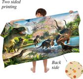 Ulticool Microvezel Kinder Sneldrogende Handdoek – 70x140 cm - Dino Dinosaurus
