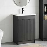 Maison Exclusive Ensemble de meubles de salle de bain exclusif - Noir - 56 x 37,5 x 81 cm - Fabriqué en panneaux de particules