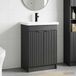 Maison Exclusive Ensemble de meubles de salle de bain exclusif - Noir - 56 x 37,5 x 81 cm - Fabriqué en panneaux de particules