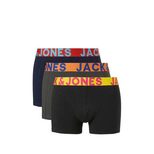 Jack & Jones boxershort set van 3 heren Zwart/donkerblauw/grijs