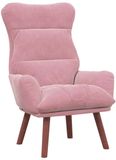 vidaXL Fauteuil Rose Velours 69 x 74 x 93 cm
