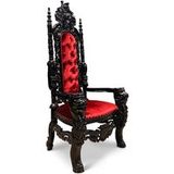 WGXL Collection Koningsstoel Ruud - Velvet - Zwart / Rood