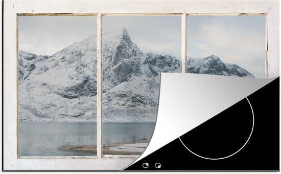 KitchenYeah® Inductie beschermer 81x52 cm - Doorkijk - Landschap - Sneeuw - Inductiebeschermer