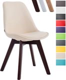 CLP Manado Chaise de salle à manger - Similicuir crème noyer