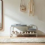 en.casa Schoenenbank Jässaatka met kinderkruk 100x32x46 cm grijs