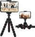MOJOGEAR Flexibel mini-statief met schuimrubber poten - Tot 17 cm hoog - Inclusief telefoonhouder geschikt voor smartphones tot 8,4 cm breed - Zwart/Rood