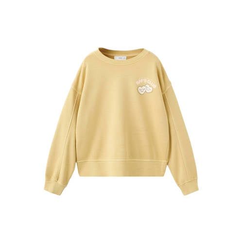 Mango Kids sweater met backprint geel