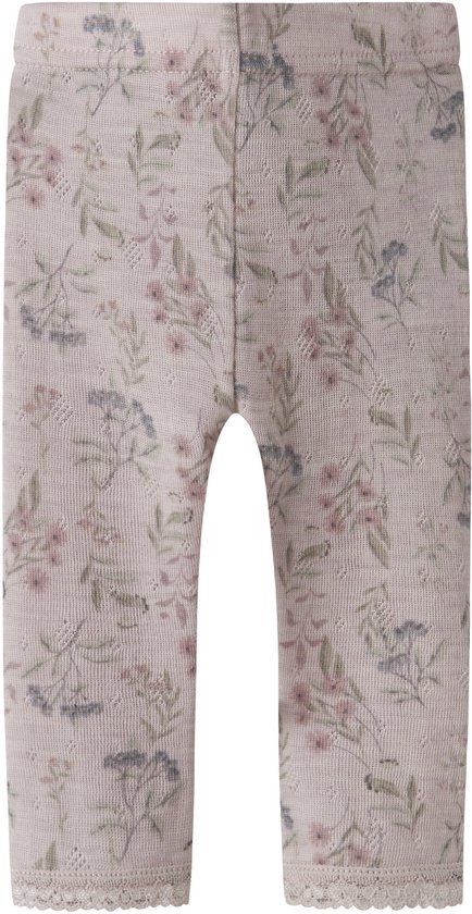 NAME IT - NBFWANG WOOL NEEDLE LEGGING NOOS - Baby - Leggings - Violet Ice - Gestreept - 100% Merinowol - Maat 50
