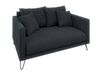 S-Style Möbel Canapé 2 places - Pieds en métal - Noir - Tissu chenille - Autonome - Harmony Graphite
