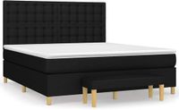 vidaXL Boxspring met matras, stof, zwart, 160x200 cm