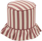 Atmosphera Fiora Poef met Rokje - Ø35xH41cm - Wit/Rood