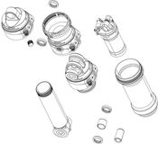 Sram Rockshox Montagemateriaal Achterschokdemper 1/2 Zwart 22.2 x 8 mm
