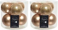 Decoris Boules de Noël - 24 pièces - Brun caramel - 8 cm - Verre