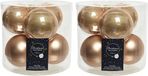 Decoris Boules de Noël - 24 pièces - Brun caramel - 8 cm - Verre