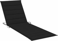 vidaXL Ligbedkussen 200x60x3 cm Oxford Stof Zwart