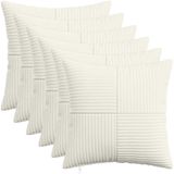 vidaXL - Kussensloop - 6 stuks - ALMELO - Crèmekleurig - 45 x 45 cm - corduroy