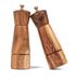 Acacia Wood Salt and Pepper Grinder Set - Adjustable Stainless Steel - 16.5 cm