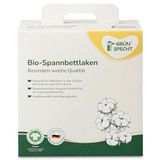 GrünSPECHT biologisch hoeslaken van 100% katoen (kbA), GOTS, 60x120 cm & 70x140 cm, wit