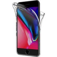 Phonillico Hoesje voor iPhone SE 2020 / iPhone SE 2022 - Transparant Full Body TPU Siliconen Gelbescherming Twee in elkaar grijpende delen voor en achter