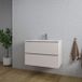 Saniclass Chaci Badkamermeubelset - 80x46x55cm - keramische wastafel wit - 1 ovale wasbak - 1 kraangat - 2 lades - mat cotton (beige)