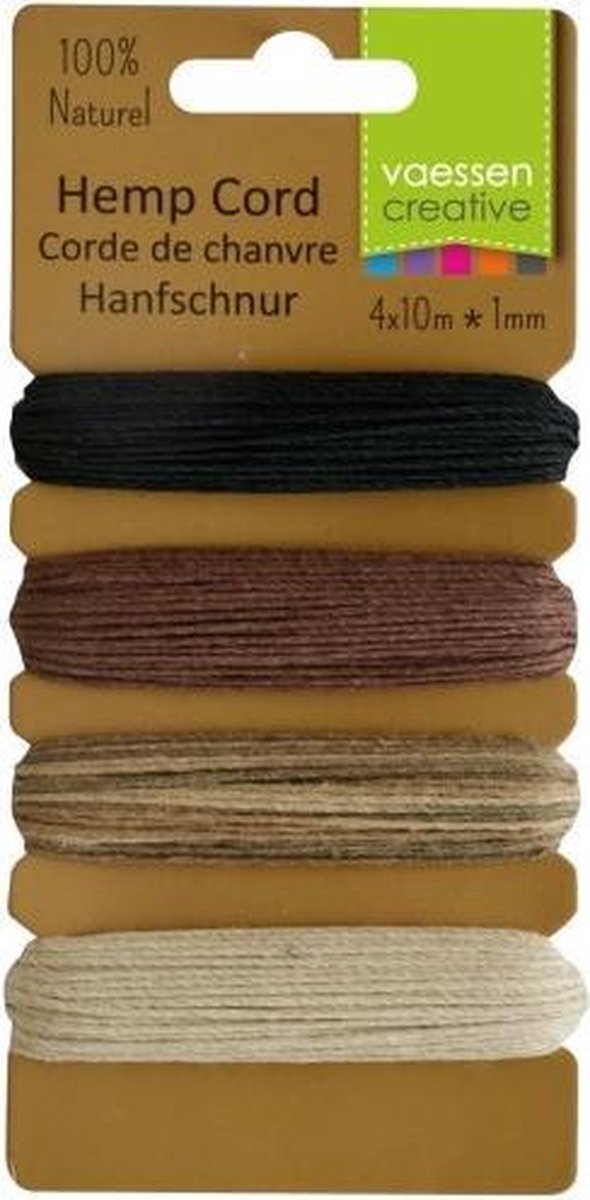 Vaessen Creative Hemp Koord - Naturel - 4 x 10m