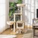 Arbre à chat - Arbre d'escalade - 126 cm de haut - 5 niveaux - Poteaux à gratter en sisal - Hamac et panier - Coussins amovibles - Vert olive