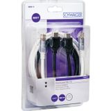 Schwaiger HDSET11 531 Coaxkabel 1,5 m Type-F - Type-F HDMI - HDMI Zwart, Wit