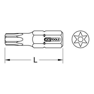 KS Tools KS Tools 1/4" TORSIONpowerbit TX, 25mm, TB20, met gat Aantal:1