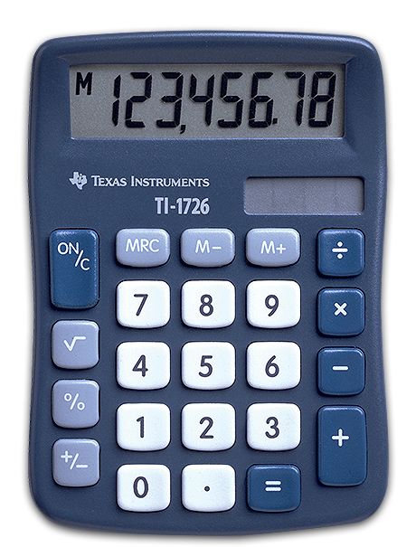 Texas Instruments TI-1726 Pocket Calculator - Blue