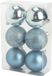 Cosy & Trendy Kerstballen - 6x st - ijsblauw - 8 cm - kunststof