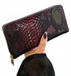 DaBoLa Wijnrood Slangenprint Portemonnee Dames Groot Kunstleer Clutch met Rits