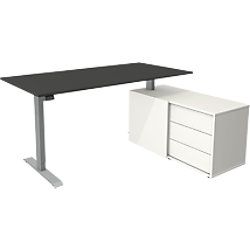 Kerkmann Zit-sta-bureau Kerkmann 10221913 Melamine; staal Antraciet; Zilver