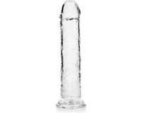 Shots RealRock REA154TRA1 Straight Realistic Dildo Suction Cup - 9'' / 23 cm - Transparent
