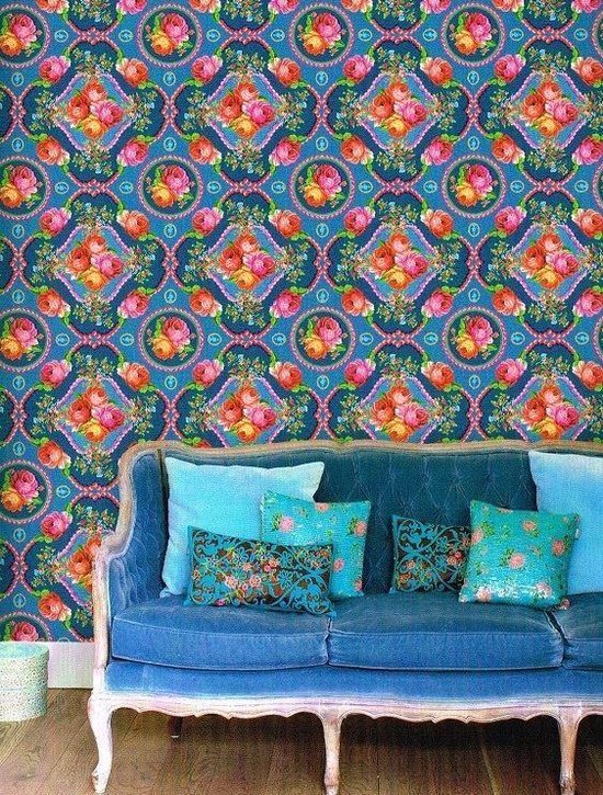 Eijffinger wall paper PIP Studio Singing Roses Blue