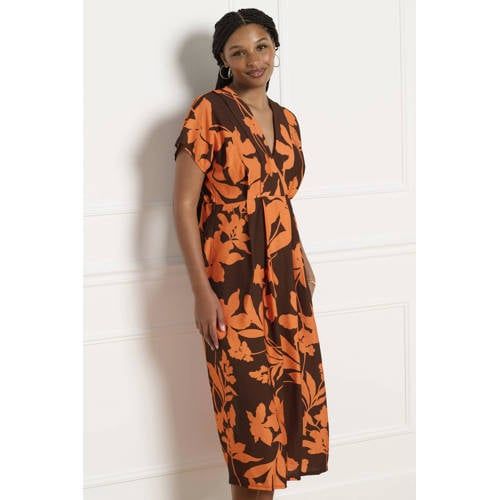 LOLALIZA Orange Floral Summer Dress