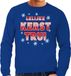 Bellatio Decorations Shoppartners Bv Foute Kersttrui sweater - Lelijke Kerst trui - blauw - voor heren - kerstkleding / kerst outfit S