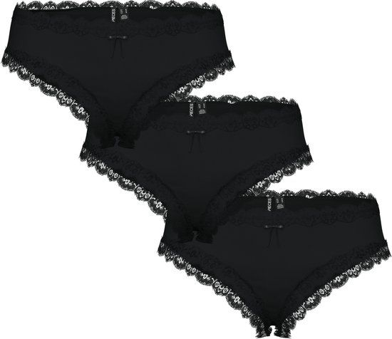 Pieces Dames Hipster PCNOLA Zwart 3-Pack - Maat XL