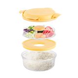ronde lunchbox met gele vakken
