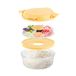 ronde lunchbox met gele vakken