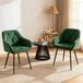 MODENUIT Chaise de salle à manger 45,5 x 45 x 83,5 cm - Set de 2 Avec accoudoirs - Salle à manger - Velours vert foncé