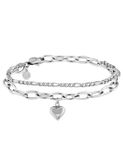 good.designs Meerrijige hartvormige bedelarmband Figaro