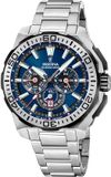 Festina F20724/2 Chrono Bike Heren Horloge Zilverkleurig Staal Blauw 45.4 mm