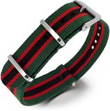 Natos.com DKM B.V. NATO Horlogeband G10 Military Nylon Strap - Regimental Groen Rood Zwart 20mm