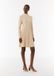comma - Ribgebreide jurk met lange mouwen en col - Beige - Maat 46
