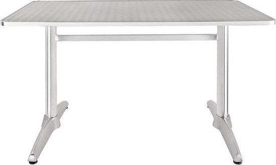 Bolero rechthoekige RVS tafel met dubbele tafelpoot 120cm
