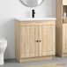 Maison Exclusive Ensemble de meubles de salle de bain "Exclusive" en chêne Sonoma, dimensions : 56 x 37,5 x 81 cm
