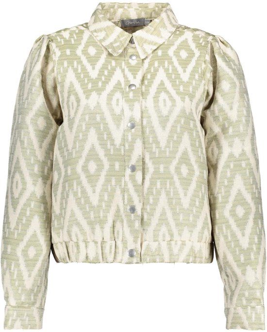 Geisha Blazer Jasje Met Ikatprint 65108 20 Groen/Off White Dames XXL