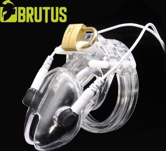 BRUTUS Volt Cage - Electro Chastity Cage - Clear - Men - Polycarbonate - Transparent
