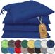NatureMark Zitkussen stoelkussen met linten 40x40cm set van 4 marineblauw