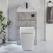 Sandford Toilet Fontein Combinatie Modern, Incl. WC-ombouw en Verbogen Reservoir 50cm x 89cm - Gris béton | Bouton de chasse noir | Cluo
